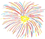 Abstract Fireworks colorful lineart